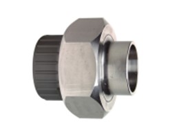 721545 Муфта разъемная переходная, <span>PVC-U</span>, нерж.сталь, раструб / под приварку