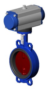 ДИСКОВЫЙ ПОВОРОТНЫЙ ЗАТВОР <span>T</span>ecofi <span>VPI 4448-N07 (Ф</span>ранция) МЕЖФЛАНЦЕВЫЙ <span>Р</span>у10/16 КОРПУС КОВКИЙ ЧУГУН - С ПНЕВМАТИЧЕСКИМ ПРИВОДОМ ДВУХСТОРОННЕГО ДЕЙСТВИЯ