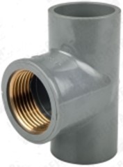 800034 Тройник 90° переходной, <span>PVC-U</span> / латунь, раструб / внутр.резьба <span>G </span>