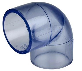 Колено 90°, <span>PVC-U</span> (прозрачный), раструб