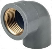 800033 Колено 90° переходное, <span>PVC-U</span> / латунь, раструб / внутр.резьба <span>G</span>