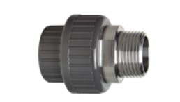721540 Муфта разъемная переходная, <span>PVC-U</span>, нерж.сталь, раструб / нар.резьба <span>R</span>