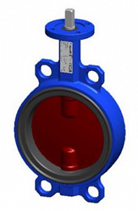 ДИСКОВЫЙ ПОВОРОТНЫЙ ЗАТВОР <span>T</span>ecofi <span>VPI 4448-00 (Ф</span>ранция) МЕЖФЛАНЦЕВЫЙ <span>Р</span>у10/16 КОРПУС КОВКИЙ ЧУГУН - С ГОЛОЙ ОСЬЮ