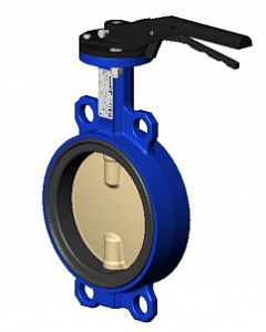Межфланцевый дисковый поворотный затвор <span>T</span>ecofi <span>VPI 4442-02 (Ф</span>ранция) – корпус из чугуна – диск из сплава алюминия с бронзой – с ручкой