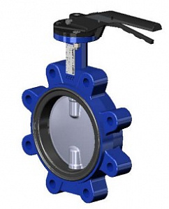 Межфланцевый дисковый поворотный затвор <span>T</span>ecofi <span>VPI 4649-02 (Ф</span>ранция) с резьбовыми проушинами – корпус ковкий чугун – диск из нержавеющей стали 316 – с ручкой