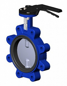 Межфланцевый дисковый поворотный затвор <span>T</span>ecofi <span>VPI 464916-02 (Ф</span>ранция) с резьбовыми проушинами <span>PN16 </span>– корпус ковкий чугун – диск из нержавеющей стали 316 – с ручкой