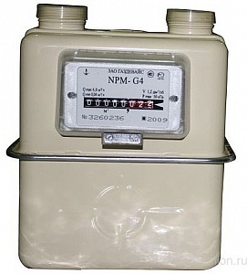 Счётчик газа (левый и правый) бытовой мембранный <span>NPM (НПМ) G1.6; G2.5; G4</span>